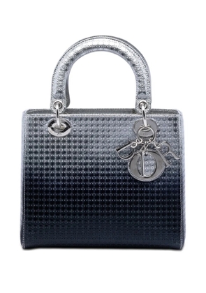 Christian Dior Pre-Owned 2016 Medium Ombre Metallic Patent Microcannage Lady Dior satchel - Silver