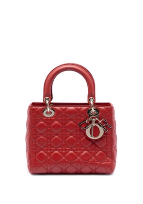 Christian Dior Pre-Owned 2017 Medium Lambskin Cannage Lady Dior satchel - Red
