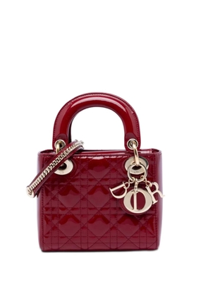 Christian Dior Pre-Owned 2018 Mini Patent Cannage Lady Dior satchel - Red