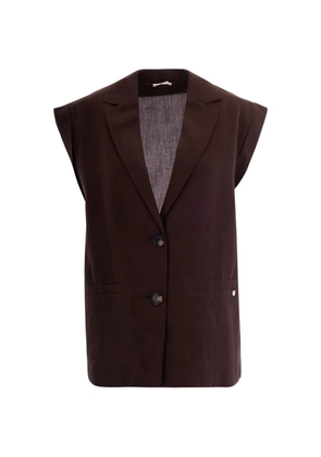 LIU JO notched-lapel sleeveless jacket - Brown