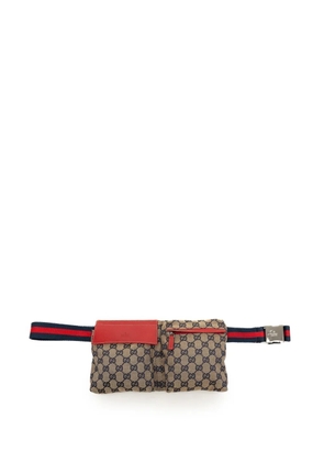 Gucci Pre-Owned 2000-2015 GG Canvas Web Double Pocket belt bag - Red