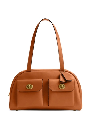 Coach pocket turnlock leather satchel - Brown