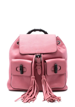 Gucci Pre-Owned 2016-2025 Leather Bamboo Tassel backpack - Pink