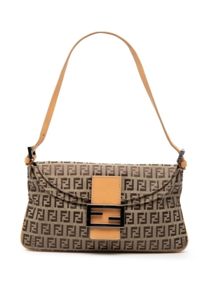 Fendi Pre-Owned 2000-2017 Zucchino Canvas Double Flap shoulder bag - Brown