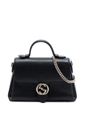 Gucci Pre-Owned 2016-2026 Small Dollar Calf Interlocking G satchel - Black