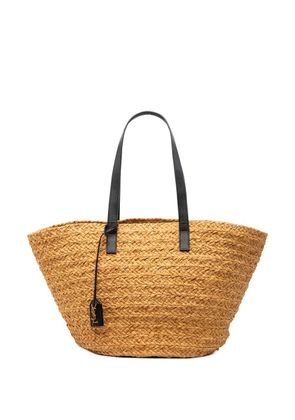 Saint Laurent Pre-Owned 2019 Medium Raffia Panier Basket Shopper tote bag - Neutrals