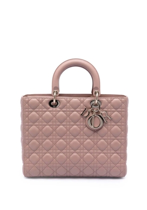 Christian Dior Pre-Owned 2020 Large Lambskin Cannage Lady Dior satchel - Brown