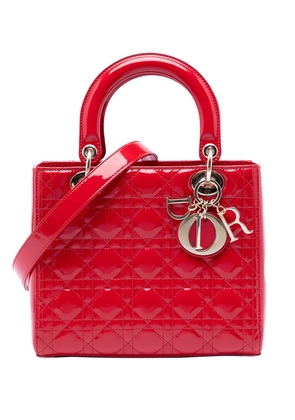 Christian Dior Pre-Owned 2016 Medium Patent Cannage Lady Dior satchel - Red