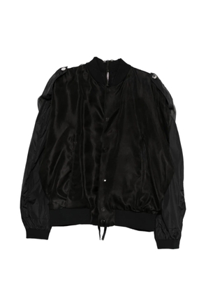 LES HOMMES back-zip bomber jacket - Black