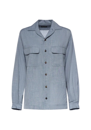 Loro Piana Ida notched-collar flap-pocket shirt - Blue