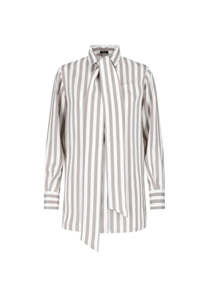 Kiton striped bow blouse - Neutrals