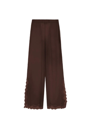 16Arlington Ricci lace-trim satin palazzo pants - Brown