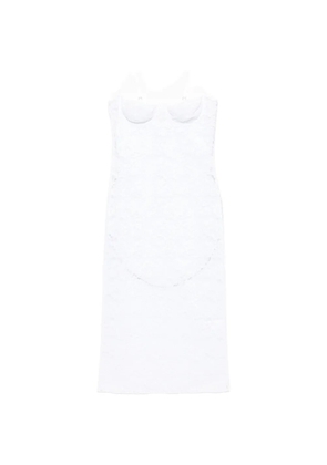 Oséree lace-overlay underwired dress - White