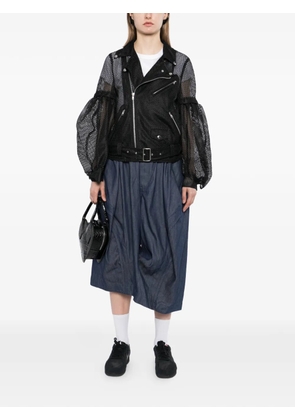 Black Comme Des Garçons mesh-panelled puff-sleeve jacket