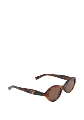 VALENTINO GARAVANI EYEWEAR VLogo Signature oval-frame sunglasses - Brown