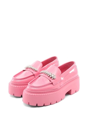 Jimmy Choo Pre-Owned Bryer crystal-embellished loafers - Pink
