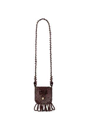 LEMAIRE Grigri beaded necklace bag - Brown