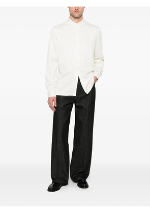 Brunello Cucinelli band-collar long-sleeve shirt - Neutrals