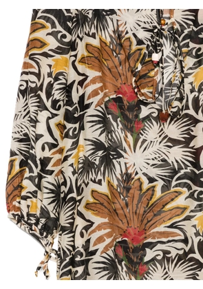 Anjuna floral-print cotton beach dress - Neutrals