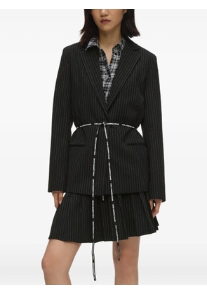 Karl Lagerfeld Jeans pinstripe belted blazer - Black
