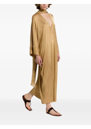 Alberta Ferretti V-neck split kaftan - Gold