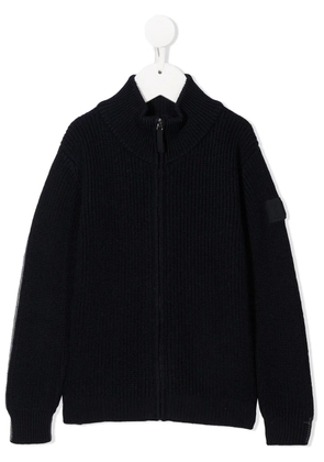 Il Gufo reversible zip-up knitred jacket - Blue