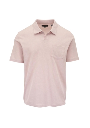 Vince waffle-knit chest-pocket polo shirt - Pink