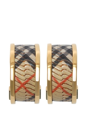 Burberry Check print hoop earrings - Gold