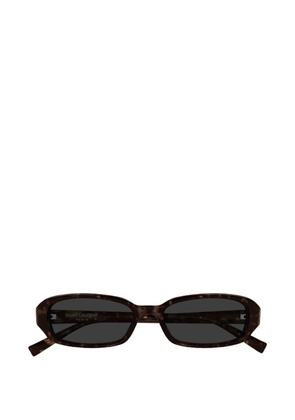 Saint Laurent tortoiseshell-effect rectangle-frame sunglasses - Brown