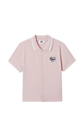 CHOCOOLATE ribbed button-up polo shirt - Pink