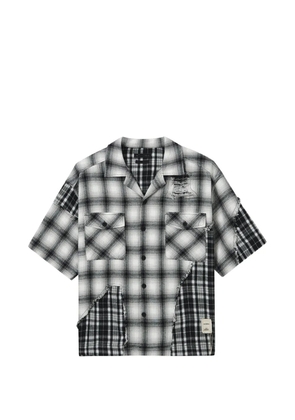 FIVE CM check patch shirt - Black