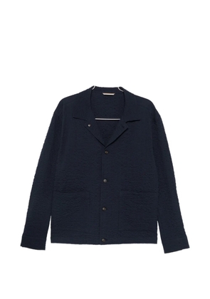 BOSS seersucker notched-lapel jacket - Blue