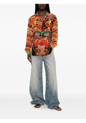 The Artistylist Zebra graphic-print long-sleeve shirt - Orange