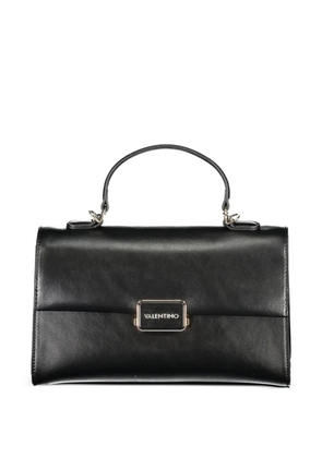 MARIO VALENTINO logo-plaque leather tote bag - Black