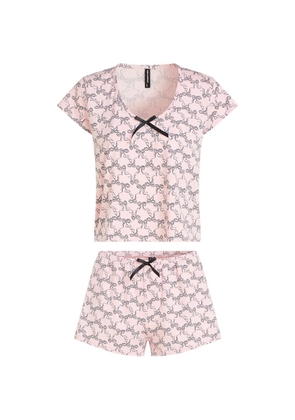 Karl Lagerfeld Signature bow-detail cotton pajamas - Pink