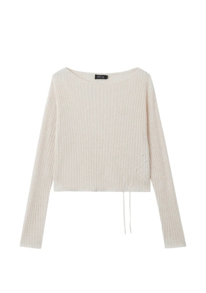 tout a coup drawstring-hem ribbed sweater - Neutrals