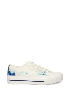 Jimmy Choo tie-dye logo-patch sneakers - Neutrals