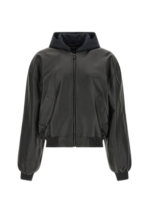 Balenciaga Salon de Couture leather bomber jacket - Black