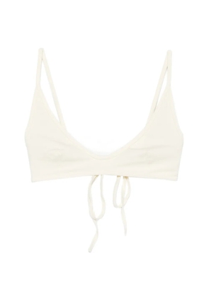 TOTEME Scoop-neck tie-fastening bikini top - Neutrals