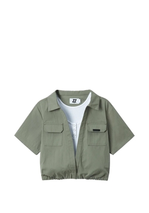izzue layered-design shirt - Green