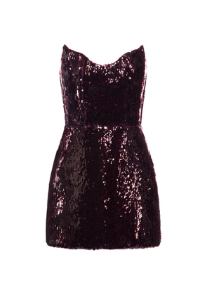 ARAFTU sequin-embellished strapless dress - Red