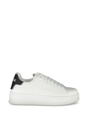 Gaelle platform lace-up sneakers - White