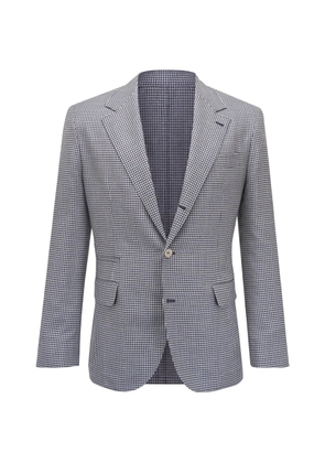 Brunello Cucinelli houndstooth button blazer - Blue