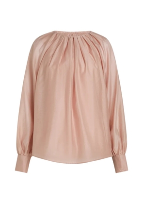 Karl Lagerfeld gathered-neck long-sleeve blouse - Pink