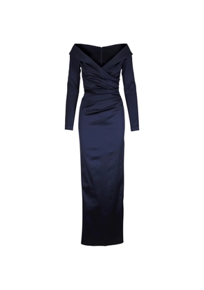 Talbot Runhof Roadtrip draped V-neck maxi dress - Blue