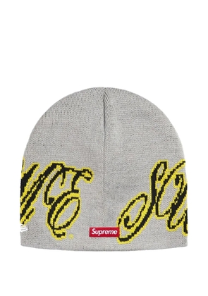 Supreme x New Era cursive beanie hat - Grey