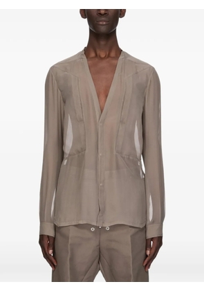 Rick Owens Larry Fogpocket semi-sheer shirt - Neutrals