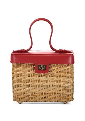 Poolside The Box woven top-handle tote bag - Neutrals