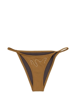 Paloma Wool Sharpie bead-embellished bikini bottoms - Brown
