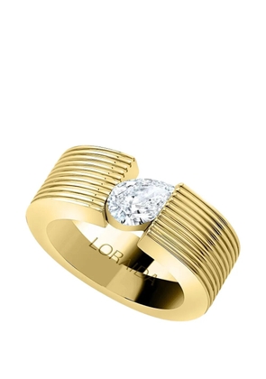 Loraida Orbit Pear diamond pinky ring - Gold